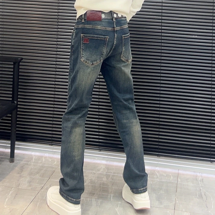 男士直筒微-宽松牛仔裤24N618早春新年款复古水洗牛仔裤时尚春秋