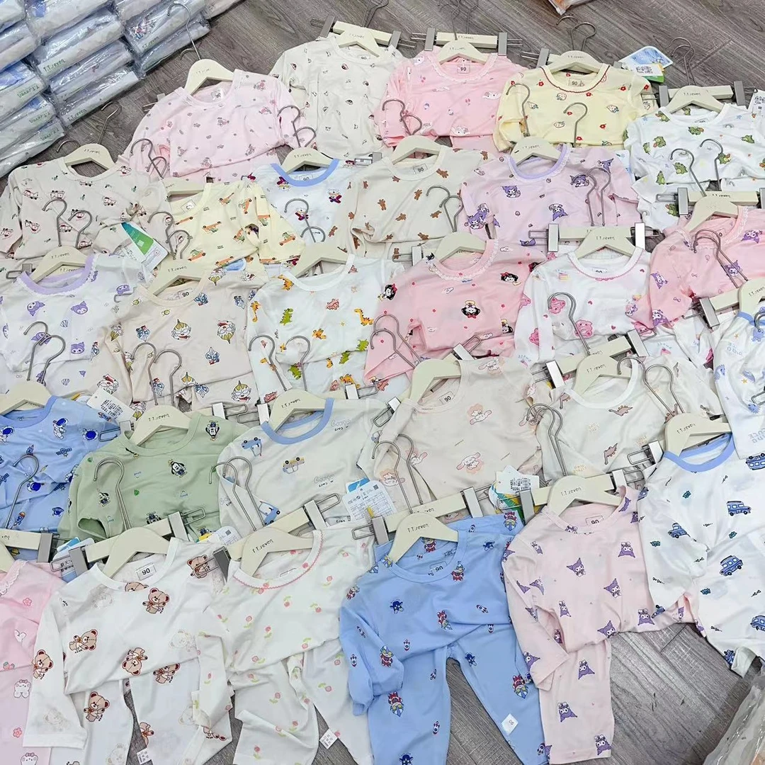 春装男女童保暖内衣莱卡无骨纯棉打底宝宝家居服睡衣