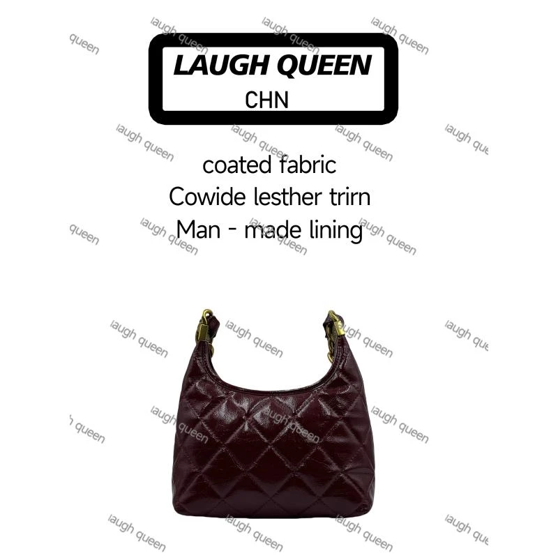Laugh Queen手工打造真皮女士新款包10668腋下菱格红色