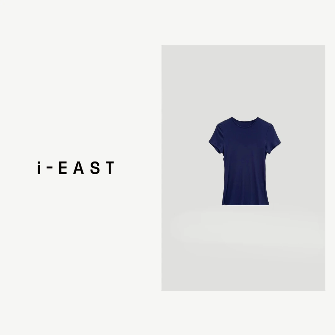 i-EAST 应许之日~ 休闲时尚百搭领口小刺绣短袖T恤-4X T12445