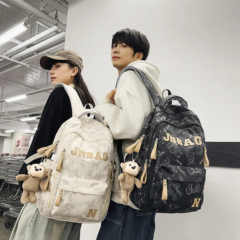 新款高颜值初中生高中生大容量书包大学生潮流双肩包女韩版潮酷