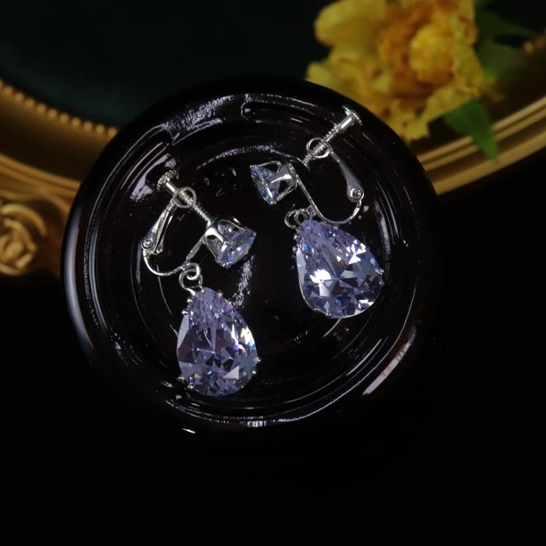 合金耳饰 2269新娘耳饰气质吊坠气质百搭结婚耳环精致时尚蓝色