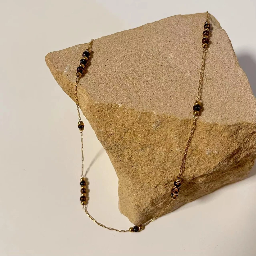 合金项链 可碰水系列！复古 超细米粒珠项链 锁骨链 可叠带