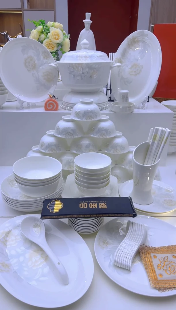 【闪购商品】瓷清雅名媛54件豪华套装88件（5英寸碗）