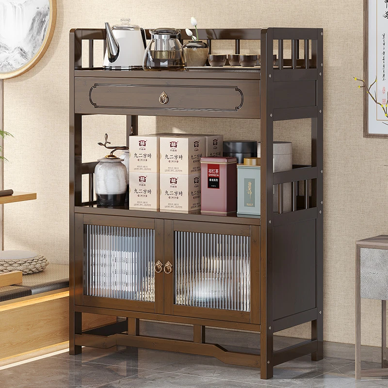 茶水柜办公室茶柜置物架家用茶叶柜茶台桌边柜茶叶茶具收纳餐边柜