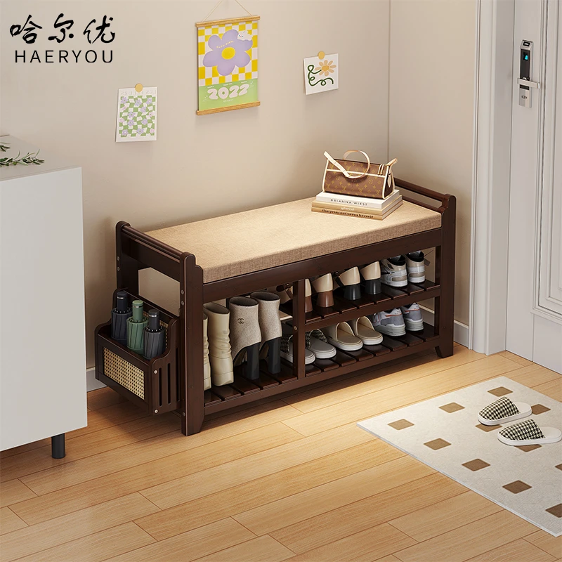 哈尔优鞋柜家用门口鞋架坐凳一体软垫长条凳入户玄关经济型换鞋凳
