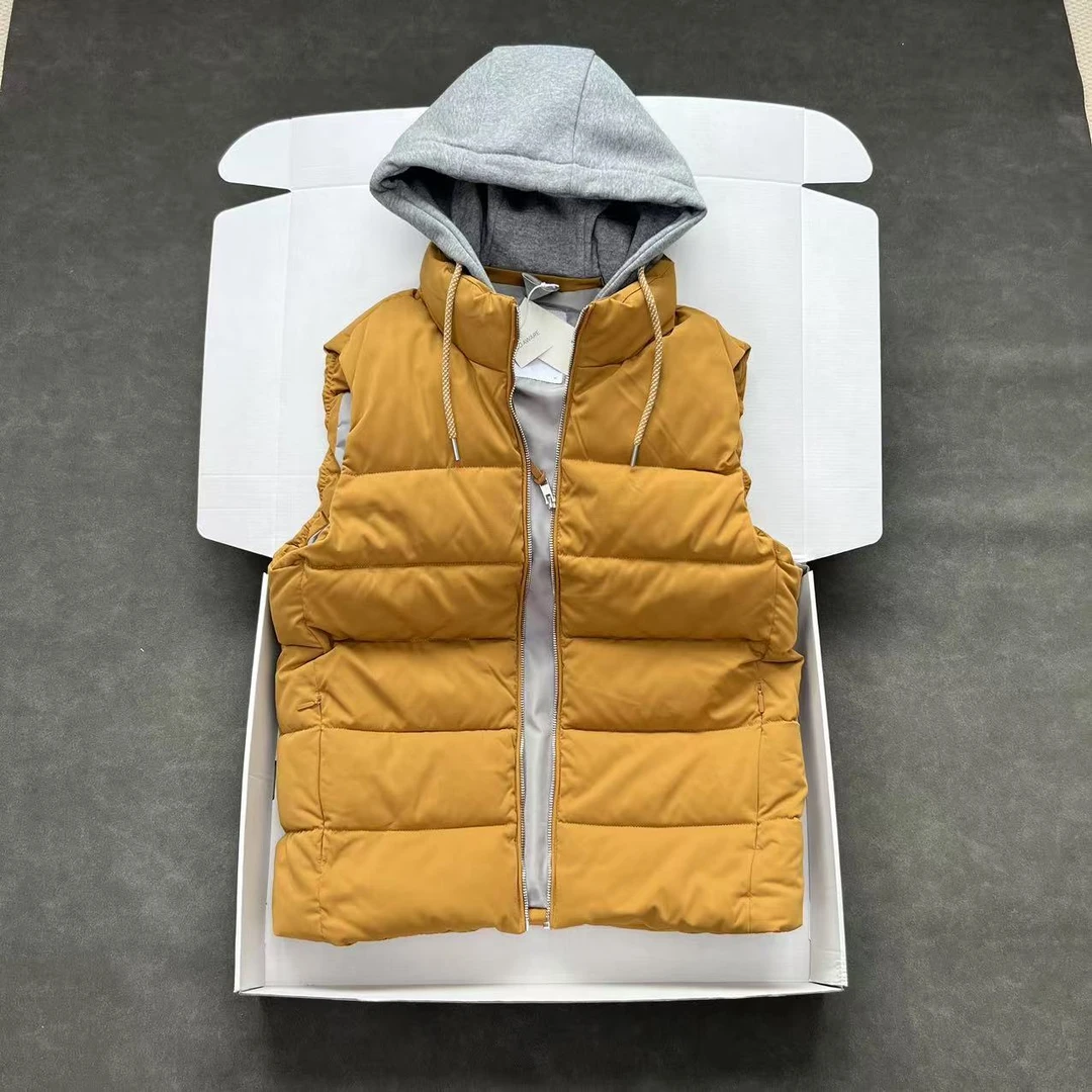 英单大牛货 版型超赞 假两件男女秋冬加厚棉马甲【帽子可拆卸】