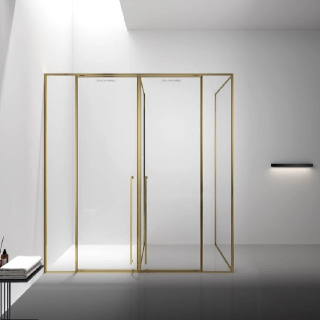 T型内外双开淋浴房干湿分离玻璃隔断卫生间装修别墅高端卫浴