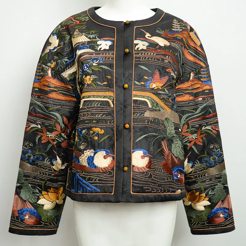 华族经典【杏园溪畔】重工刺绣上衣秋冬国风外套