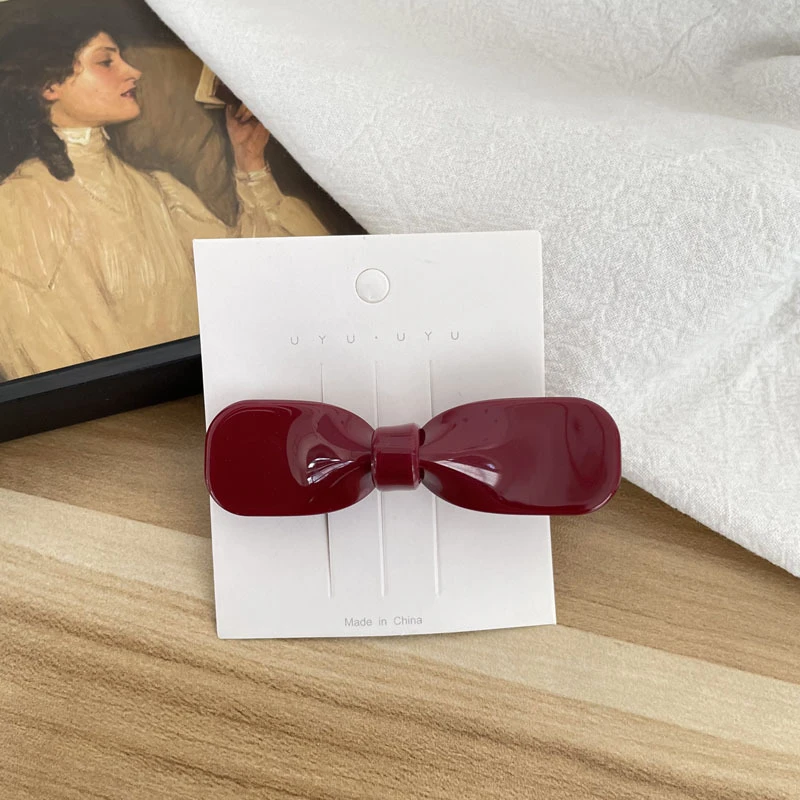 露思同款蝴蝶结少女百搭格纹领结发夹