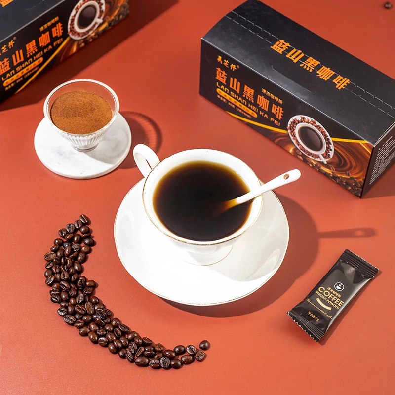 【疆藏包邮】蓝山黑咖啡40条盒装速溶咖啡粉浓香苦咖啡即溶黑咖啡