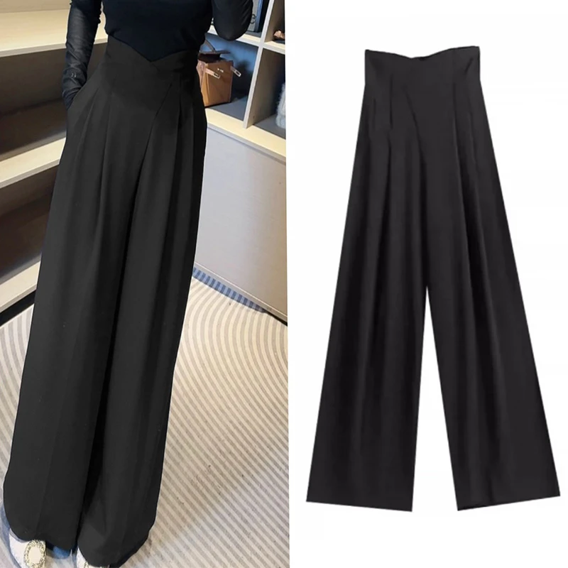 【欣欣精选】2025春装新款显瘦气质高腰防晒阔腿休闲长裤0547