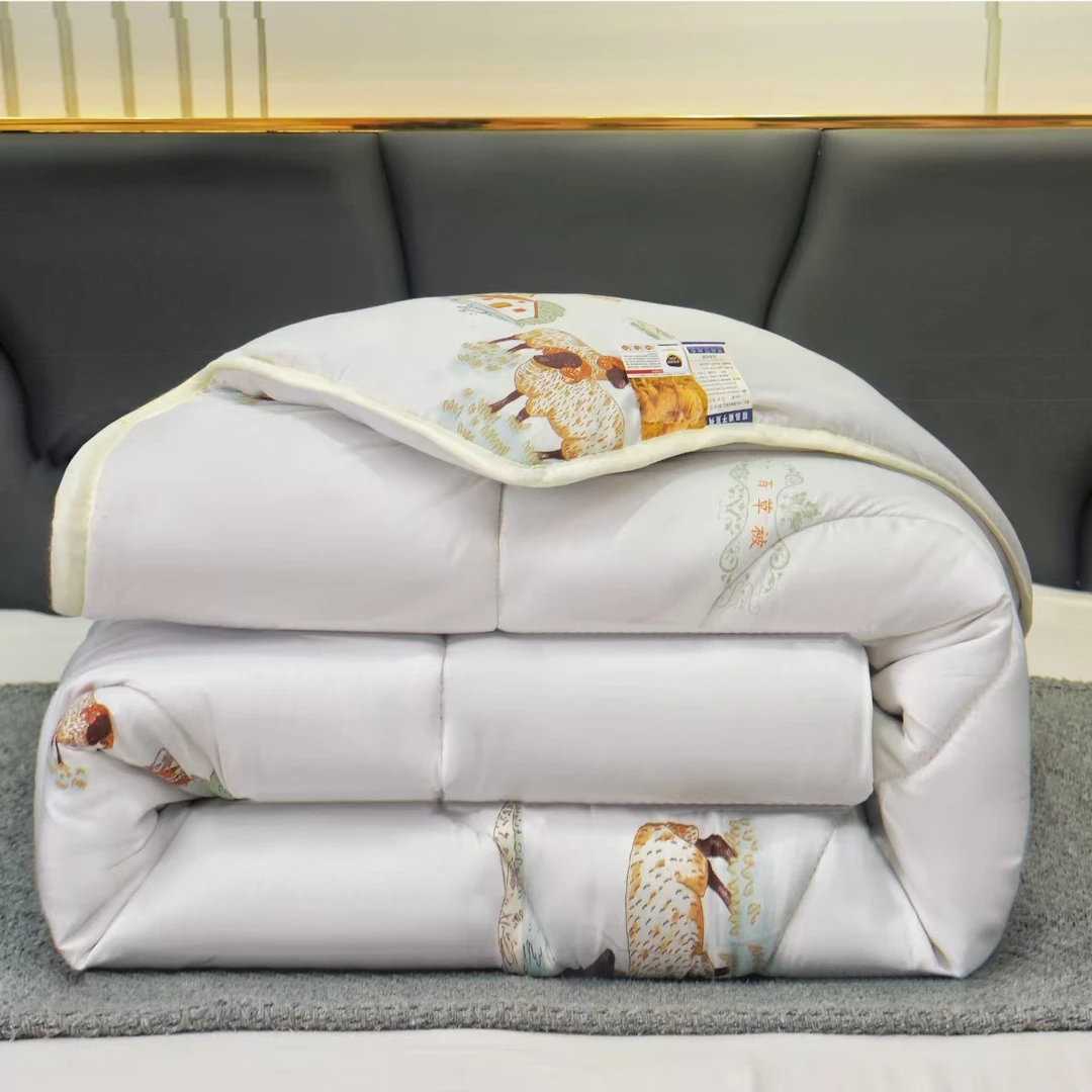 【百草羊毛被】200*230cm约5斤印花澳洲保暖春秋冬款被芯