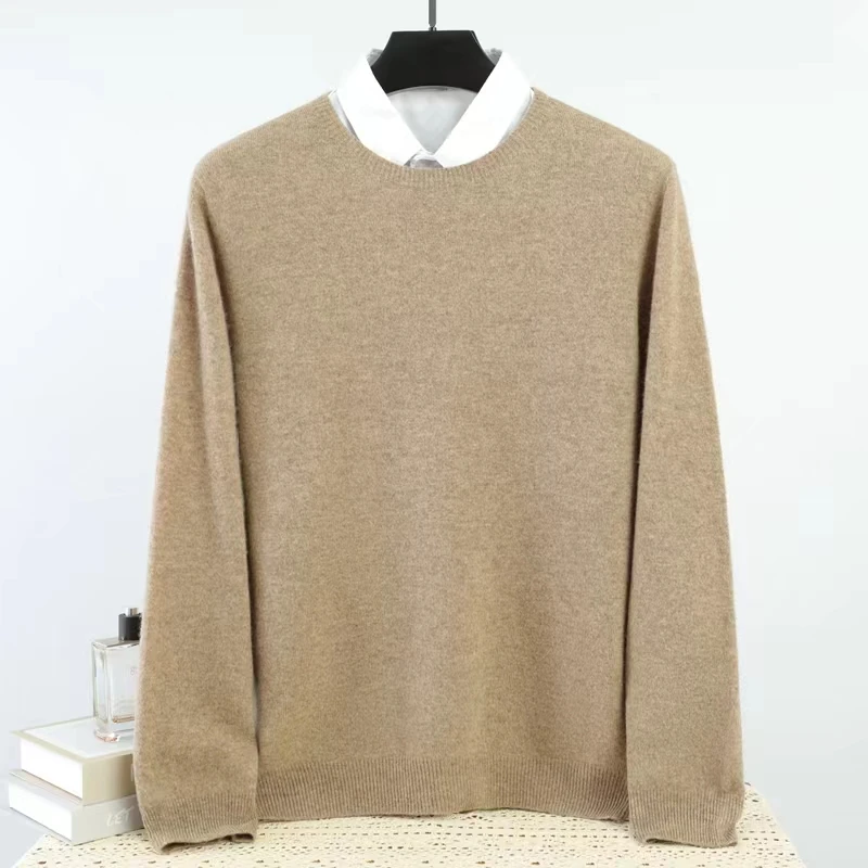 【西绒尔       100纯羊毛】秋冬款一线成衣圆领男士长袖羊毛衫1009
