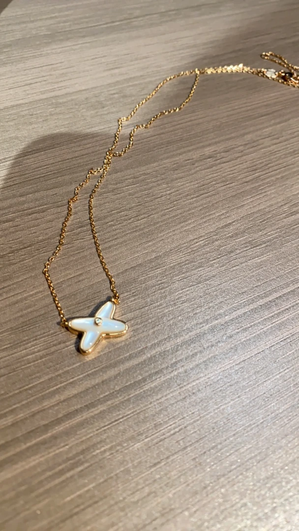 简约百搭交叉18k金钻石项链