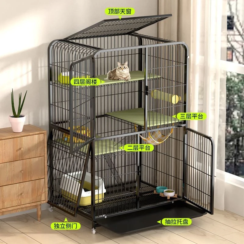 猫笼子家用室内超大自由空间带厕所一体双层猫别墅猫窝猫舍猫咪笼