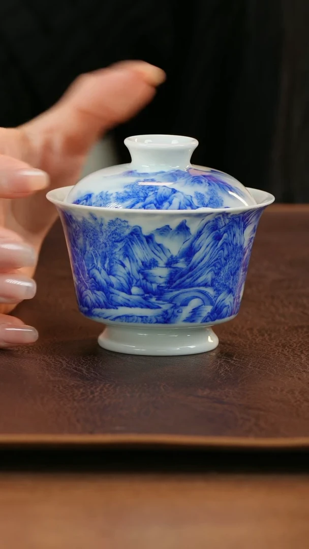 【闪购商品】青山赋山水盖碗陶瓷