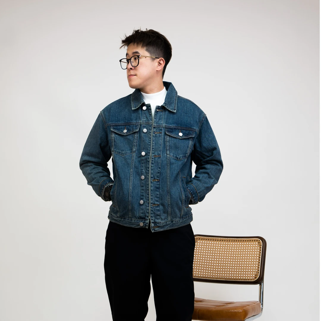 6便士【168深蓝/浅蓝牛仔外套】港风男士休闲潮流冬款水洗复古夹克