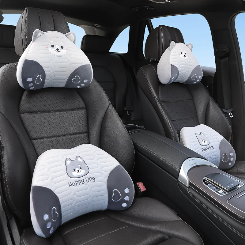 汽车头枕护颈枕车载枕头一对记忆棉车用靠枕车内驾驶座椅护腰靠垫