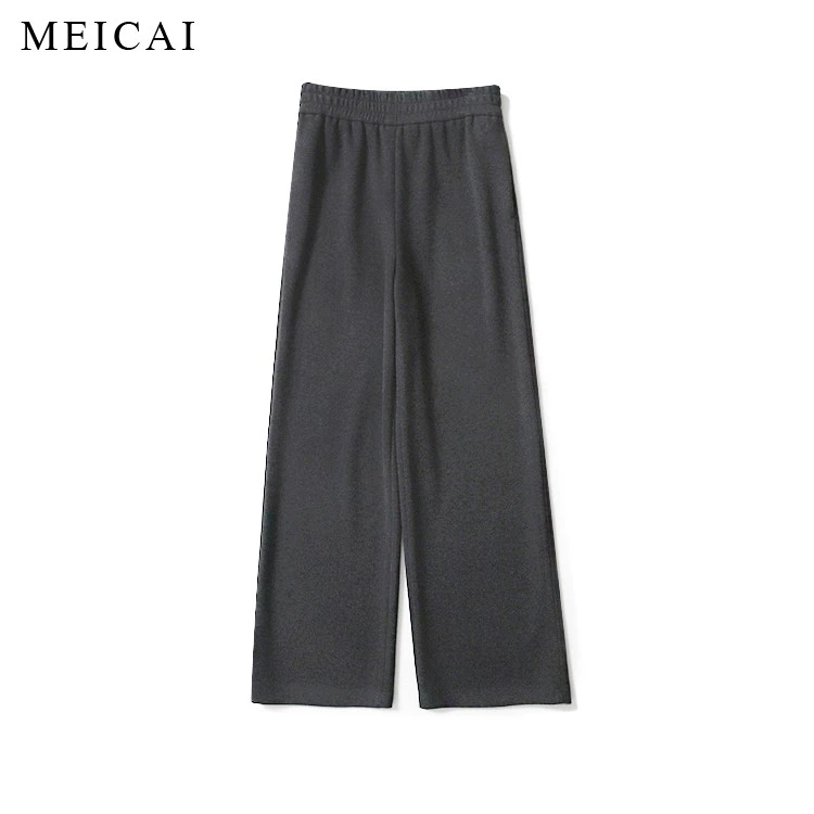 美裁 口碑休闲裤 舒弹易打理温暖显瘦时髦宽松阔腿裤
