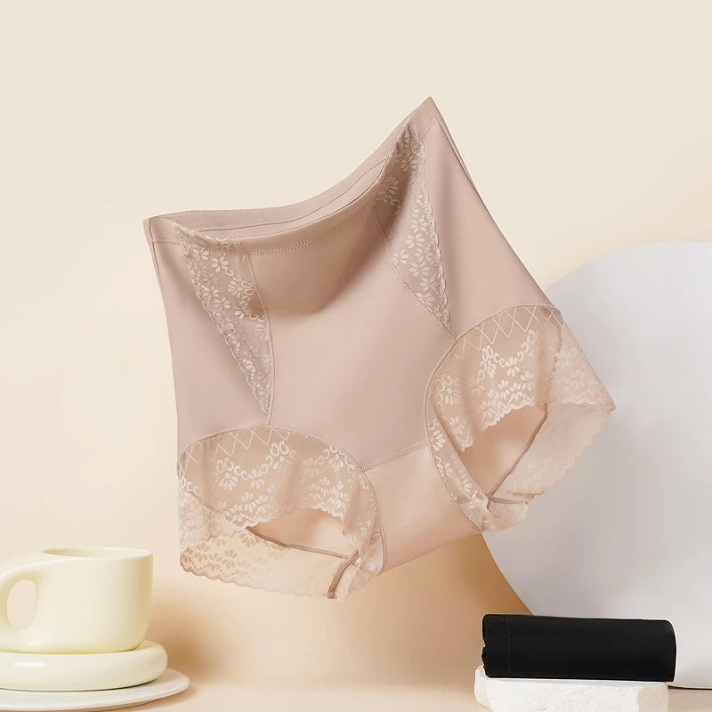 裸感舒适蕾丝高腰无痕透气塑身裤轻塑收腹提臀显瘦蕾丝内裤
