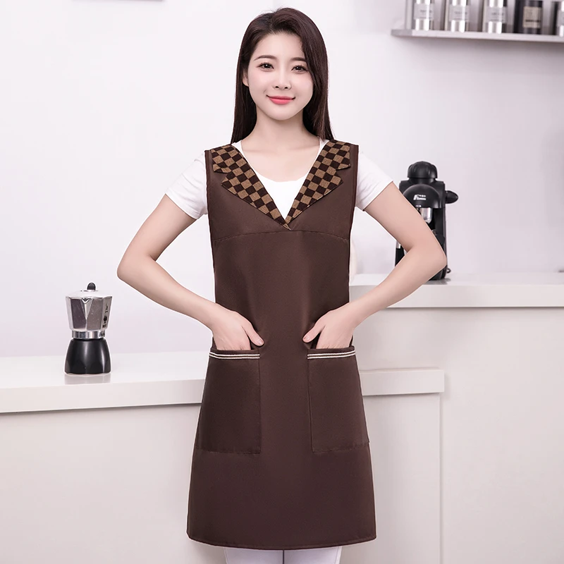 2024年新款防水防油围裙罩衣耐磨耐脏工作服上班干活西服领定制字