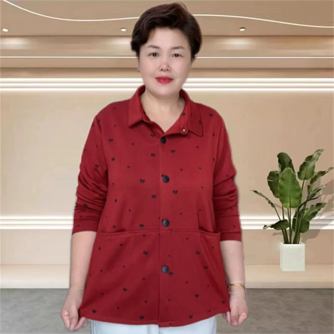 春秋时尚休闲大码妈妈装中老年气质秋季女外套显瘦洋气上衣女外套