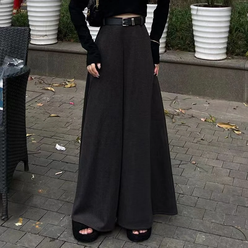 毛呢加厚百褶半身裙西装2023秋冬季新款小个子显瘦a字长裙呢子裙