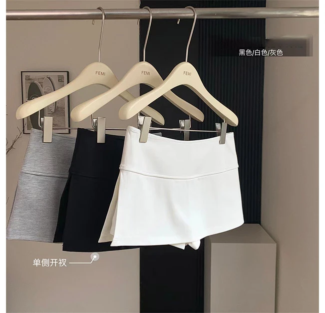 春夏季新款防走光裙子黑色女辣妹高腰显瘦a字包臀短裤裙半身裙