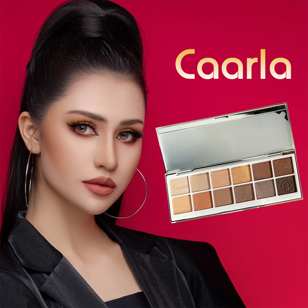 Caarla12色眼影盘+黑色刷子套装