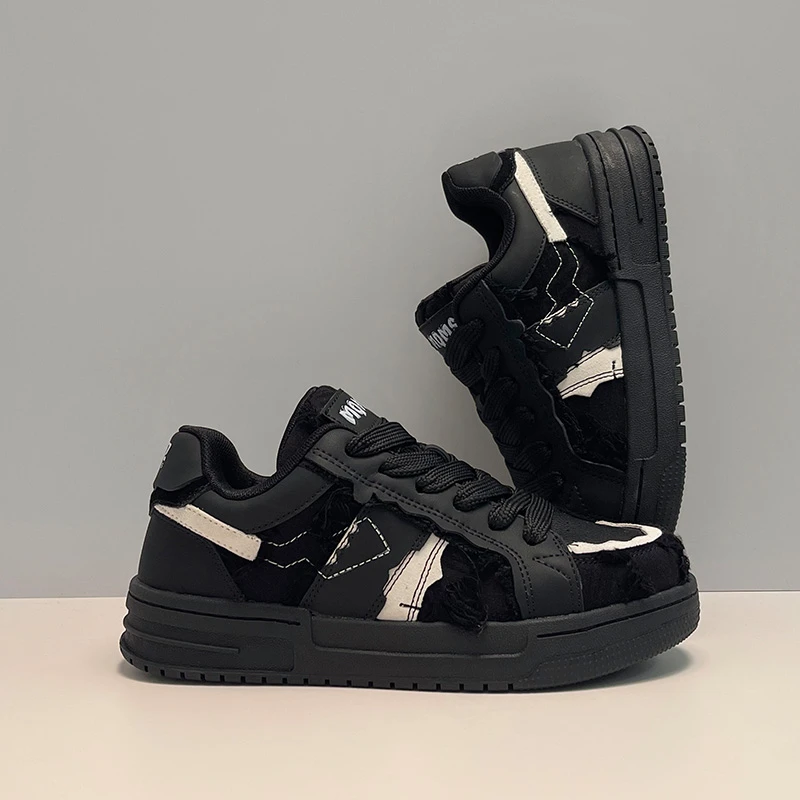 破坏蕾丝系列之设计师款箭头百搭小白鞋休闲板鞋潮鞋男女款情侣鞋