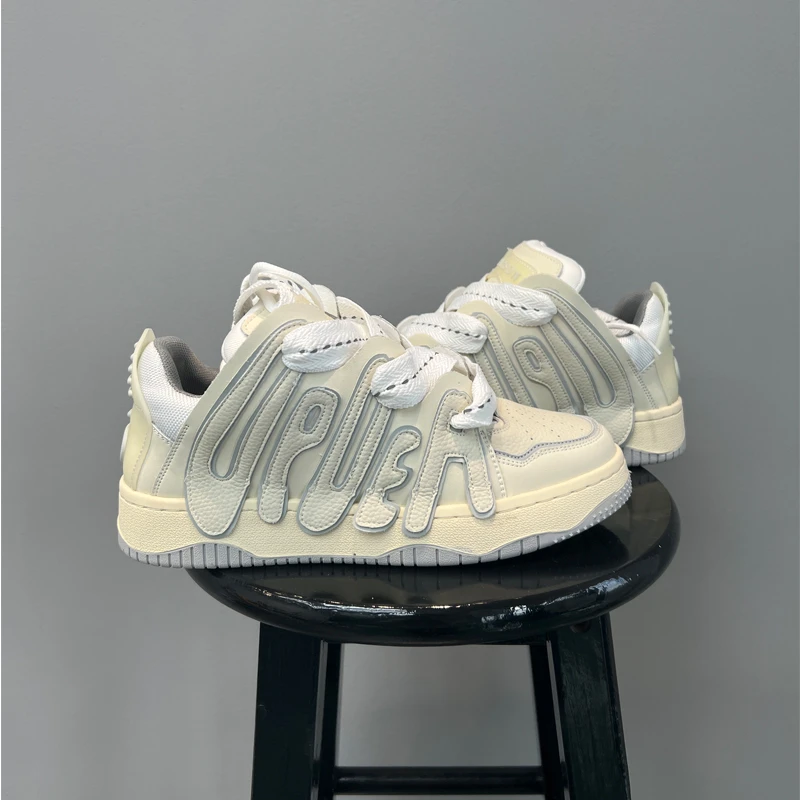 云朵百搭高街款时尚拼接面包低帮复古情侣运动休闲德训男女滑板鞋