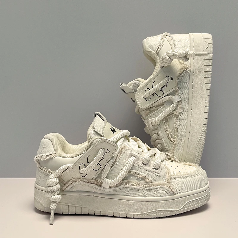 破坏美学系列秋季增高板鞋子男潮鞋厚底ins百搭小白鞋男情侣鞋女