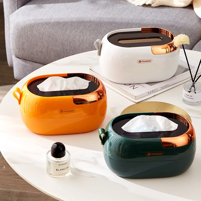 轻奢纸巾盒北欧简约现代家用桌面茶几客厅餐巾纸弹簧壁挂式抽纸盒