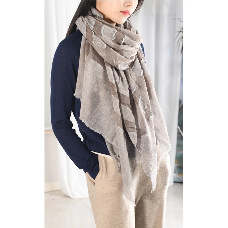 水溶羊毛蓬松保暖提花复古文艺剪花工艺百搭秋冬空调房围巾披肩