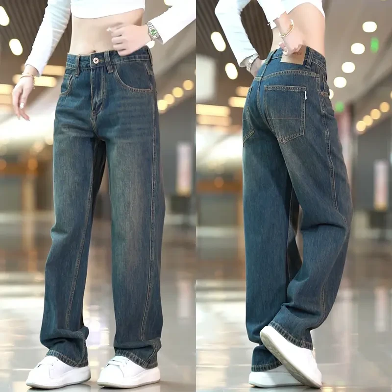 秋冬款男款牛仔裤加绒加厚宽松百搭直筒复古高端休闲裤男士裤子