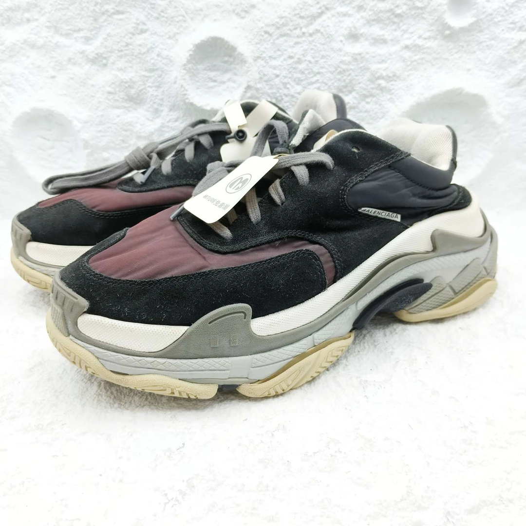 90新 Balenciaga/巴黎世家 41码/黑紫拼色tripleS老爹鞋潮鞋