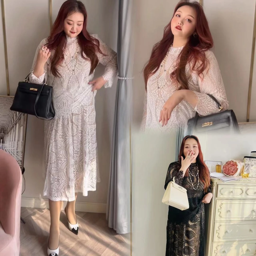 【翩翩女上司】钻石家大码定制蕾丝名媛风显瘦时尚套装 DTZ2302