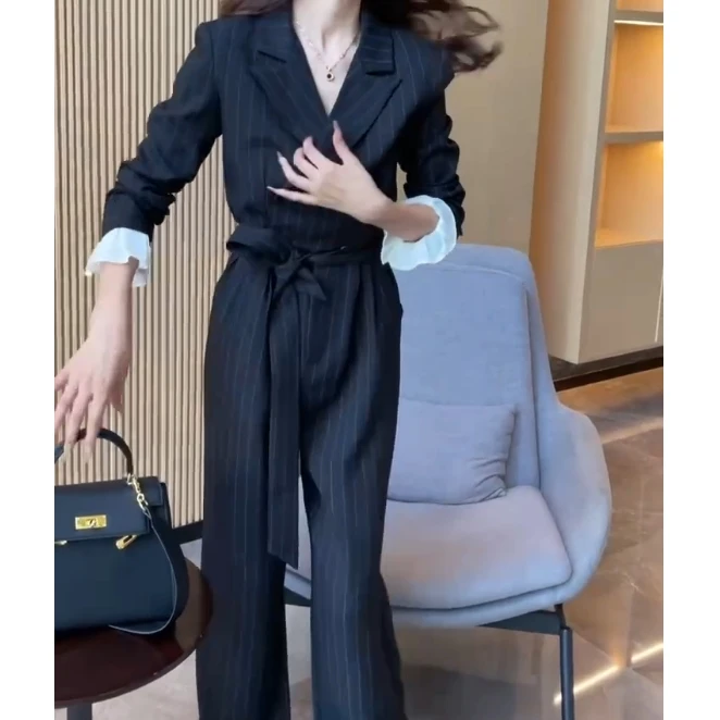 气质时尚修身名媛显瘦连体裤长袖轻奢