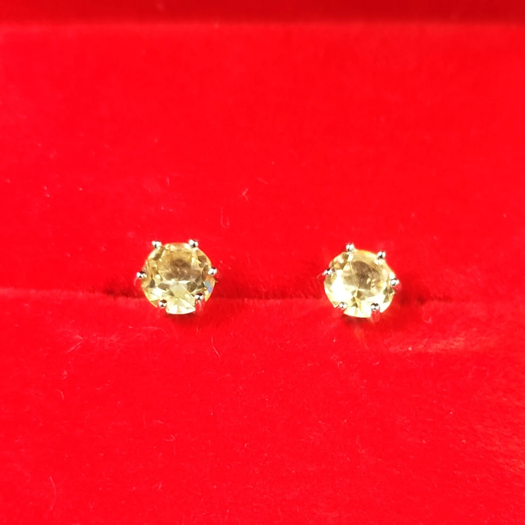 金鑫顺补贴-TGLS006天然黄水晶六爪经典款耳饰