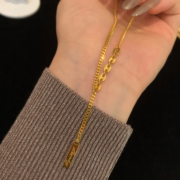 足金999 黄金5G工艺 上上签素金项链