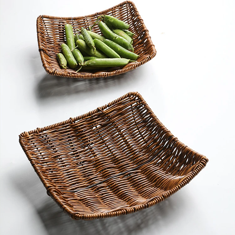 百润严选-塑藤编正方形果篮HT，单支装