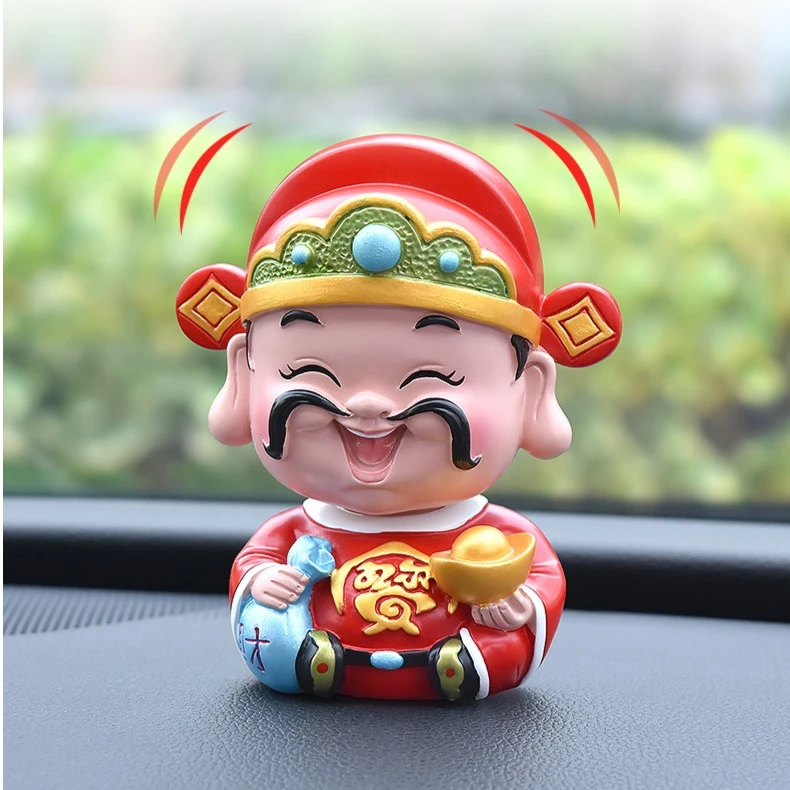 汽车摆件车载小财神摇头可爱弥勒佛个性创意车用内饰品车饰摆饰礼