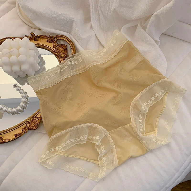 内裤女夏季 薄款裸感冰丝面膜高腰透气裆女士裤提臀（拍1发6）