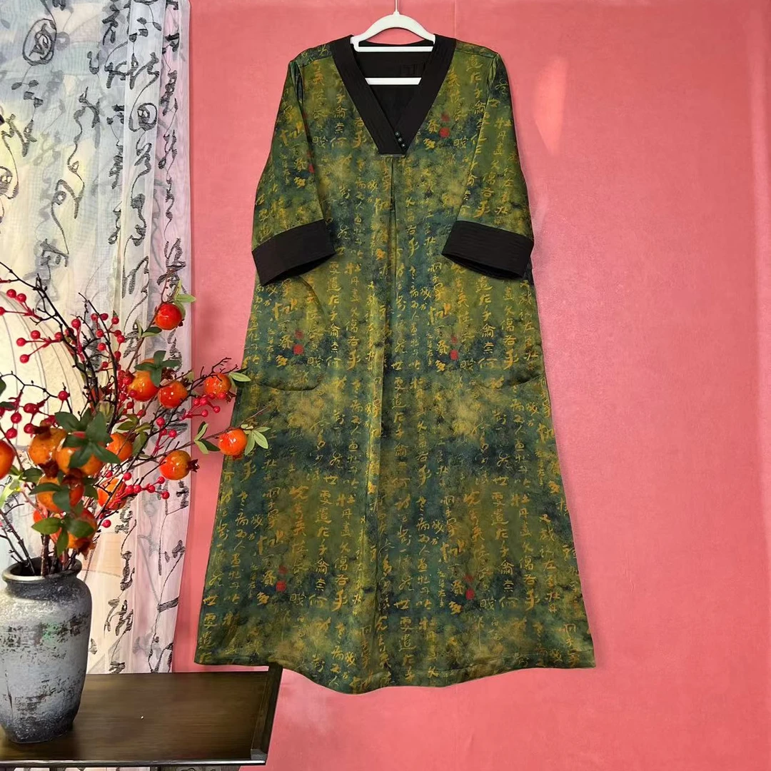 西西推荐-25223-新中式国风香云纱连衣裙