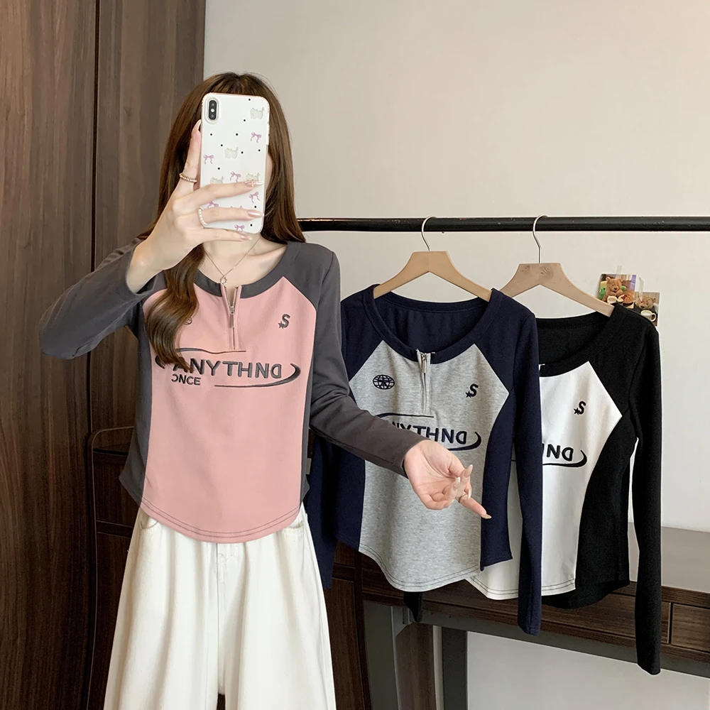 大码女装2024秋新款美式辣妹立体绣花长袖加厚上衣