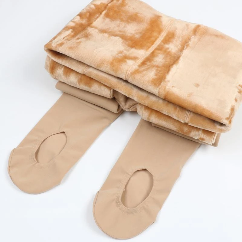 懒人袜免脱加绒加厚打底裤女外穿高腰肉色光腿神器秋冬保暖连裤袜