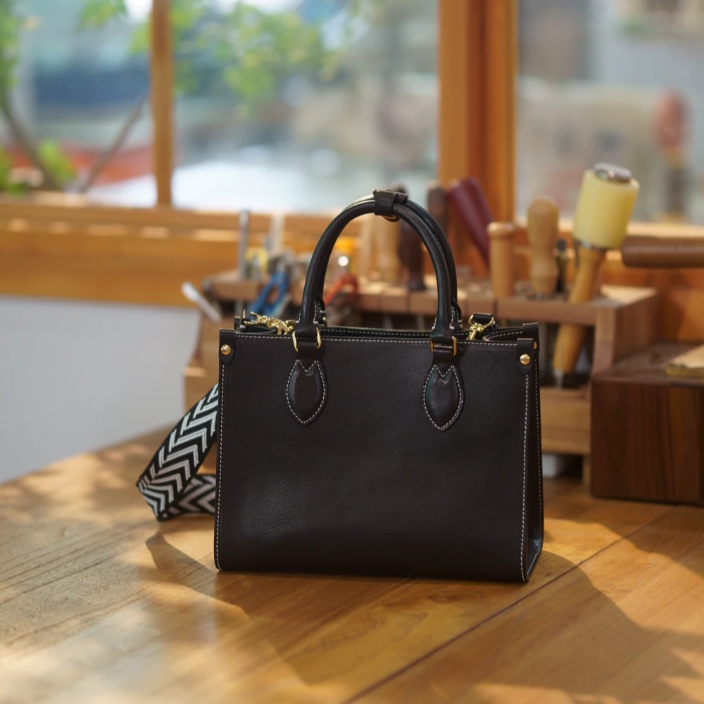 美皮匠mbox植鞣牛皮手提包单肩包onthego托特包真皮女士百搭复古