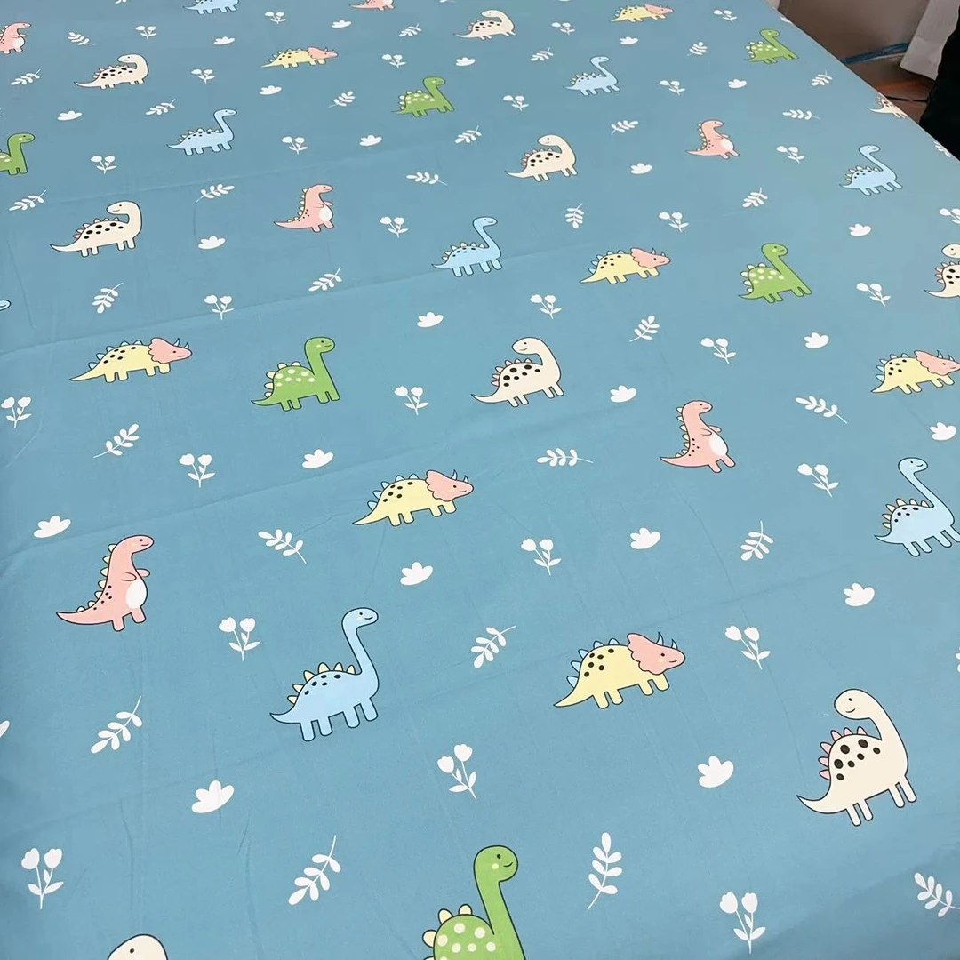 精品加厚床单150*230--小恐龙蓝色