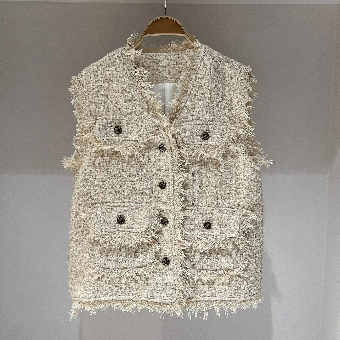 优享丽-秋冬宽松港风外套上衣无袖坎肩韩版百搭外套洋气马甲32412